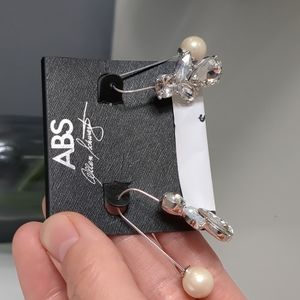 ABS Allen Schwartz crystal and pearl earrings